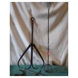 Blacksmith tools. Double caliper & others.