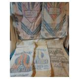 Vintage seed and feed sacks.