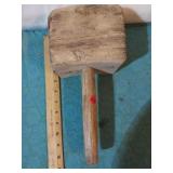 Large heavy primitive wood mallet.