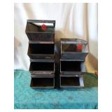Metal stacking bins. (7)