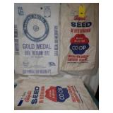 Gold Medal and Farm Bureau Co-Op cloth bags.