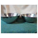 2- large stainless steel bowls. 6 qt. & 8 qt.