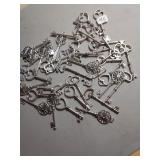 Metal Key charms, large amount.