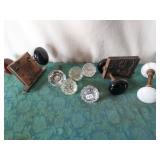 Door knobs, glass & porcelain.