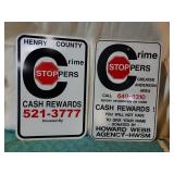 Crime Stoppers info signs. 12" x 18".