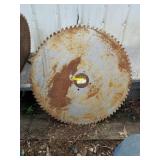 Large buzzsaw blade. 31 in diameter. 3 in shaft.