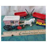 Cast iron horse & milk wagon, Matchbox