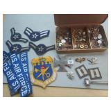 Military patches, cufflinks, pins.