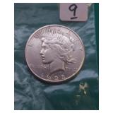 1923 S Peace silver dollar coin.