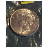 1922 Peace silver dollar coin.