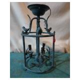 Hanging brass light fixture.
