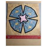 12" Poppy star quilt Patchwork block
