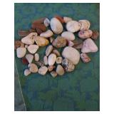 Rock and mineral samples.