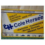 Painted aluminum sign. Embossed lettering.