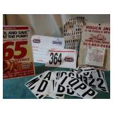 Advertising calendar, adhesive letters/numbers,