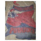 Vintage burlap bags, feed, potato.