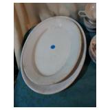 Large Ironstone meat platters, partial set of