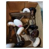 Vintage door knobs. 1 set w/brass lock plate.