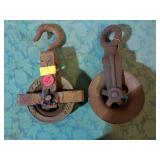 Heavy duty metal pulleys (2).
