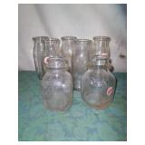 Vintage milk bottles, (7),1/2 pint bottles.