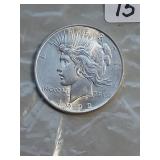 1922 Peace silver dollar coin.