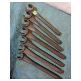 Snap-on wrenches, (7).  9/16" up to 1".
