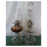 (2) vintage oil lamps.