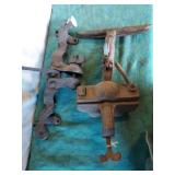 Large adjustable clamp, and mystery tool.