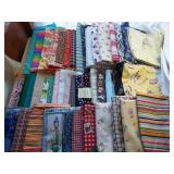 Large lot of fabric, large pieces, small pieces,