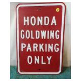 Honda Goldwing parking sign. Painted metal.