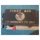 Vintage First Aid emergency kit, empty, heavy