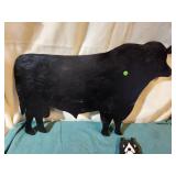 Lge. Wooden Angus Bull & English Bulldog.