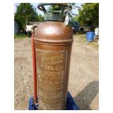 Vintage Pyrene copper fire extinguisher.