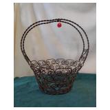 Decorative metal basket. Wrought iron?