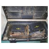 Large toolbox with gun repair parts. Vintage
