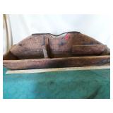 Primitive wood tool carrier. Leather carry