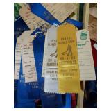 Vintage Garden Club flower show ribbons.