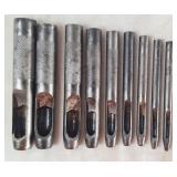 9 Hollow Punches, Various Sizes