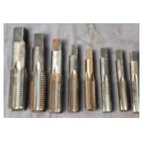 8 Machinist Taps, Various Sizes