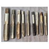 9 Machinist Taps, Various Sizes