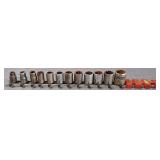 1/2" Drive SAE Sockets w/Socket Rail