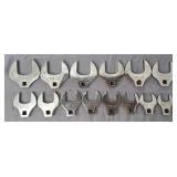 Snap-On 1/2" Drive Open End Crowfoot Wrench Set