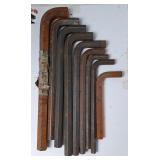 9 Large SAE Hex Keys / Allen Wrenches