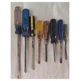 8 Screwdrivers, Slotted & Phillips
