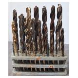 Drill Bits, Various Sizes w/Holder