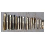 18 Machinist Taps, Various Sizes