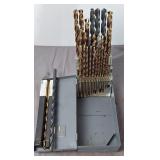 Taper Length Drill Bits w/Case, Various Sizes