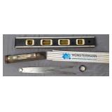 Straight Divider, Levels & Folding Ruler