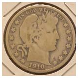 1910 Barber Silver Half Dollar G+