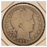 1914-S Barber Silver Half Dollar G+